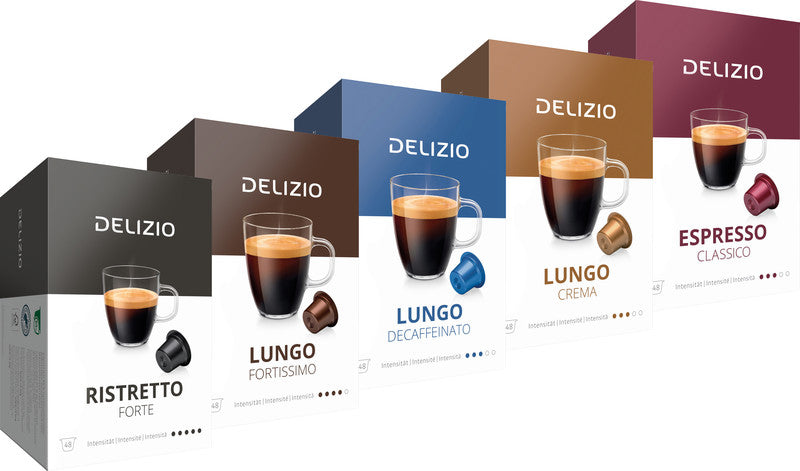 Delizio Lungo Decaffeinato Kaffeekapseln – für Delizio – Intensität 3/5 – 48 Kapseln