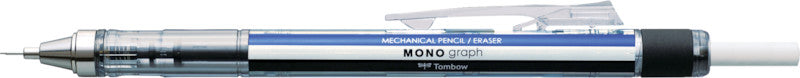 Tombow Monograph Druckbleistift – 0,5 mm, weiss/blau, Schüttel-Mechanismus