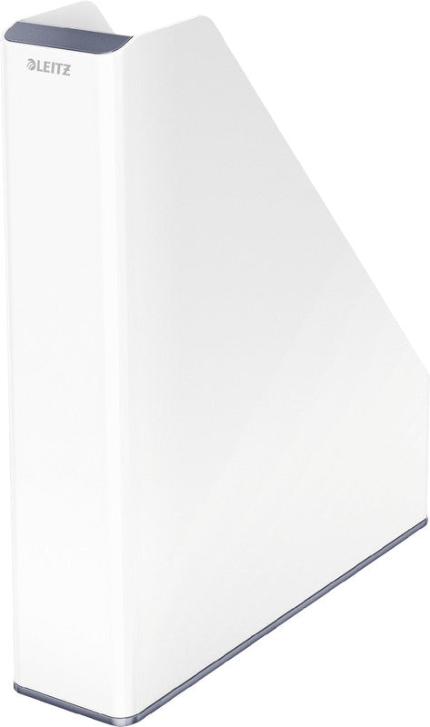 Leitz WOW Stehsammler – für A4, weiss/blau, Polystyrol (PS), B 73 × H 318 × T 272 mm