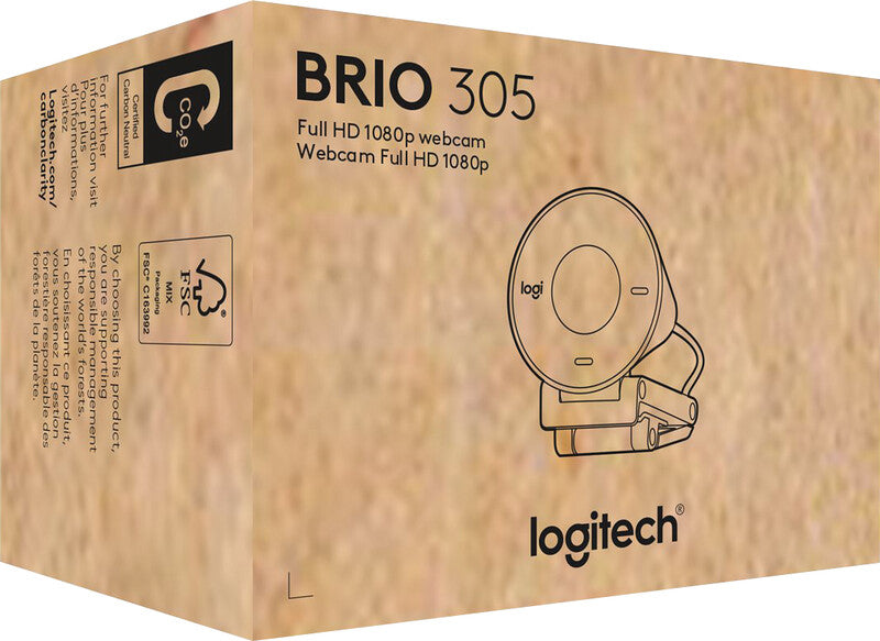 Logitech Brio 305 – Webcam – Full HD 1080p, bis zu 30 fps, USB-C, Autofokus, Schwarz