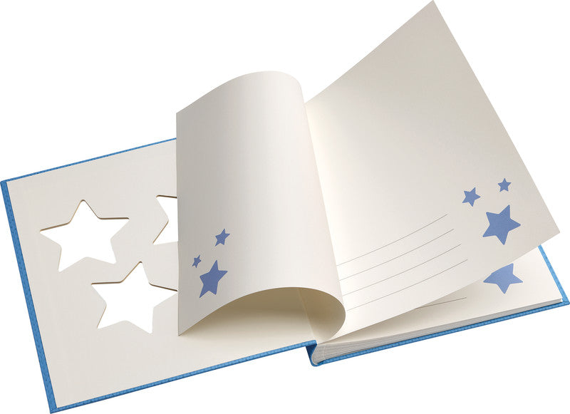 Walther Design Walther Fotoalbum Estrella – blau, illustrierter Vorspann, Karton, 280 × 305 mm
