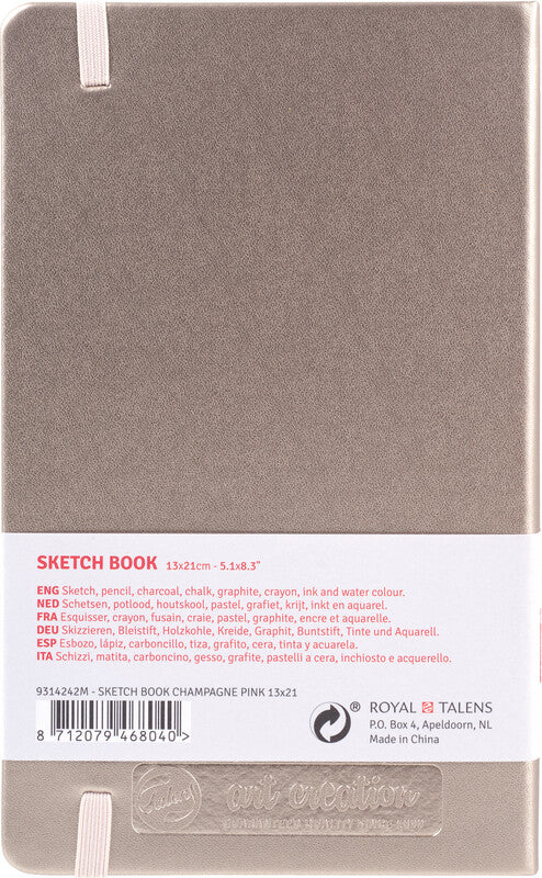 Talens art creation Skizzenbuch – 13 × 21 cm – 140 g/m² – Buchbindung – 80 Blatt, weiss, satiniert