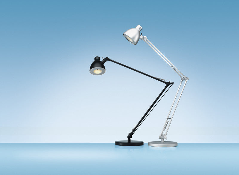 Hansa LED Tischleuchte Valencia – verstellbar, Schalter am Leuchtenkopf – 3000 K – 350 lm 4,8 W – silber