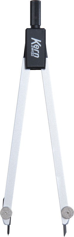 KERN Zirkel – Schenkellänge 15 cm, Radius 20 cm, Aufnahme bis 3,5 mm, Messing, Silber