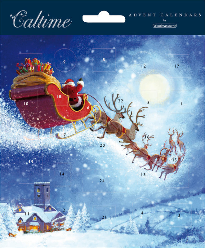 Caltime Adventskalender Schlittenfahrt, Karton, sortiert, 16 × 16 cm – eco:plus