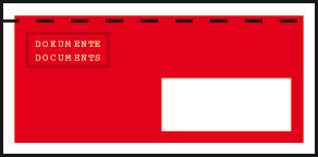 Elco Dokumententasche – C6/5 (229 × 114 mm), Fenster rechts, bedruckt, rot, selbstklebend – 250 Stück