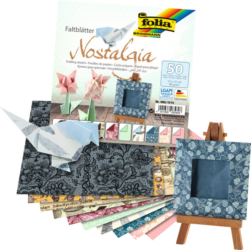 Folia Faltblätter – 150 × 150 mm – 80 g/m² – sortiert – 50 Blatt