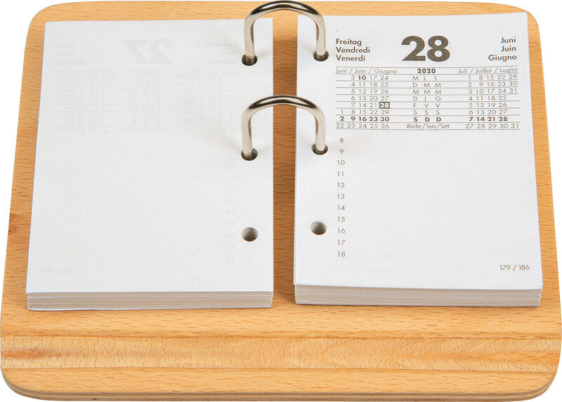 Biella Stiftschlaufe – Holz, Braun, 80 × 108 mm – für Umlegeblöcke