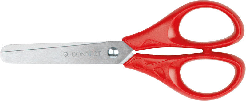Q-CONNECT Kinderschere – Edelstahl, für Rechts- und Linkshänder, abgerundet, Kunststoff, farbig sortiert