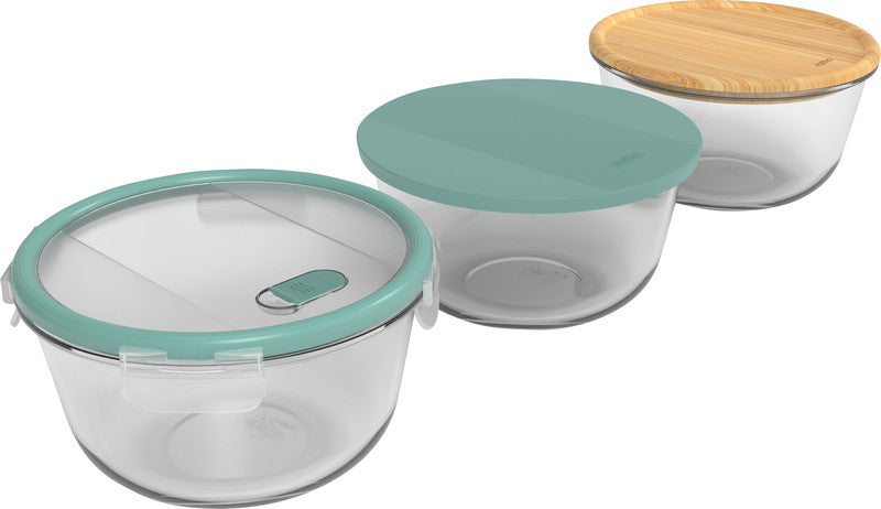 Rotho Pagamalu Choose & Mix Glasbehälter – 1 l, Borosilikatglas, Transparent, Spülmaschinenfest