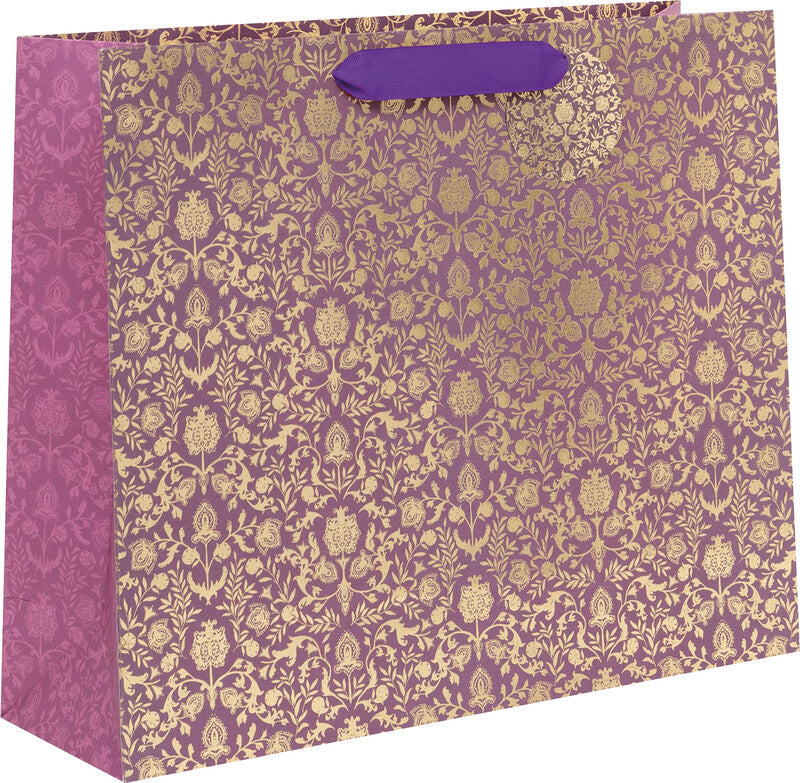 Glick Geschenktasche 'Baroque' – 42 × 13 × 35 cm, Papier, mit Satinband, Folienprägung, mit Anhänger