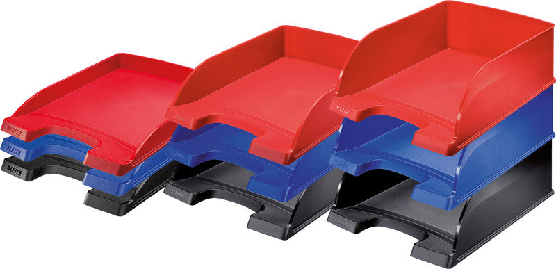 Leitz Stapelbarer Briefkorb mit Griffausschnitt, Beschriftungsfeld, matt, rot, B 255 × H 103 × T 357 mm