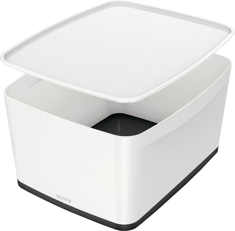 Leitz Aufbewahrungsbox MyBox – Kunststoff, weiss/schwarz, 31,8 × 19,8 × 38,5 cm