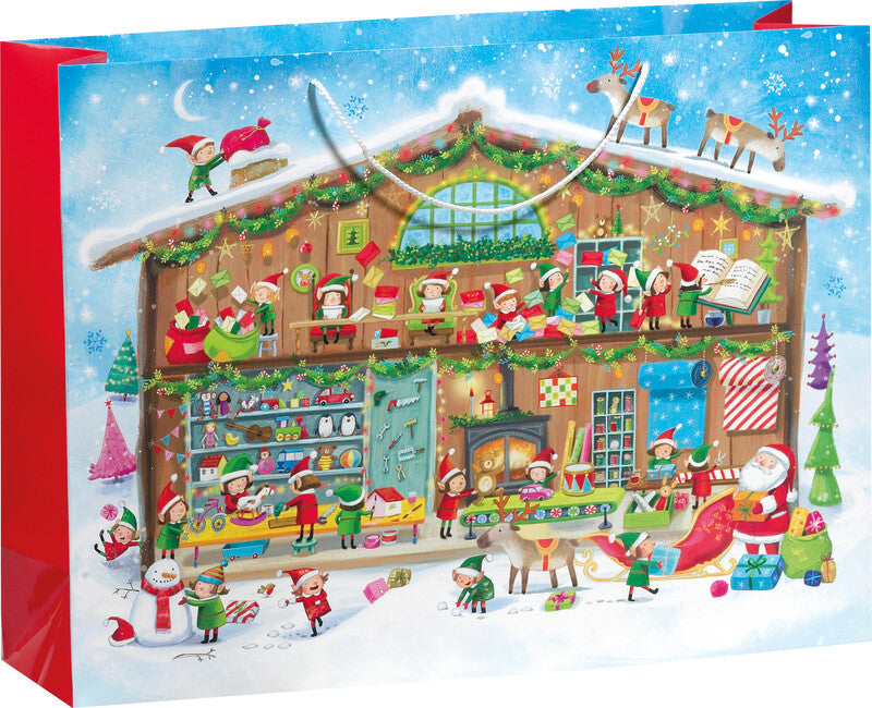 Zoewie Tragetasche – Santa's Workshop, Weihnachten – 610 × 460 × 180 mm – Papier, matt