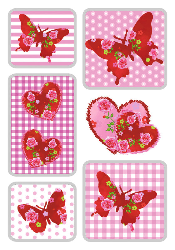 HERMA Schmucketiketten, Magic Love Klassiker – 84 × 120 mm – sortiert – 1 Blatt