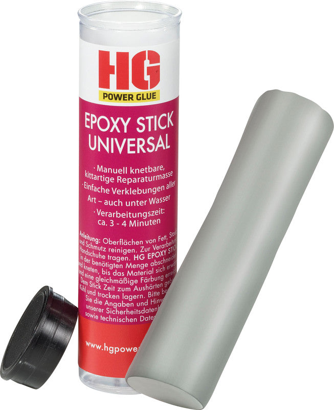 HG Power Glue Epoxy Stick formbar, wasserfest, für Metall, Holz, Glas, 65 g, −50 bis +180 °C