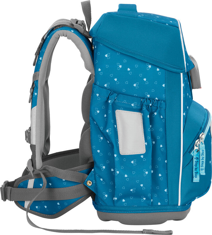 Step by Step Schulrucksack-Set Basis – 4-teilig – Blue Hearts