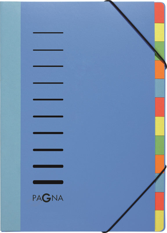 Pagna Sammelmappe für A4, Kunststoff, mehrfarbig, mit Gummizug, mit Leinwandrücken