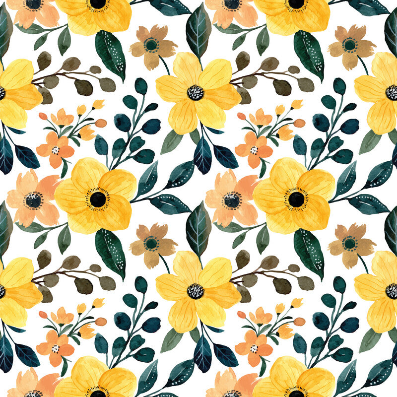 Fasana Servietten Gelbes Blumenmuster – 33 × 33 cm – 3-lagig, Tissue – 20 Stk., FSC