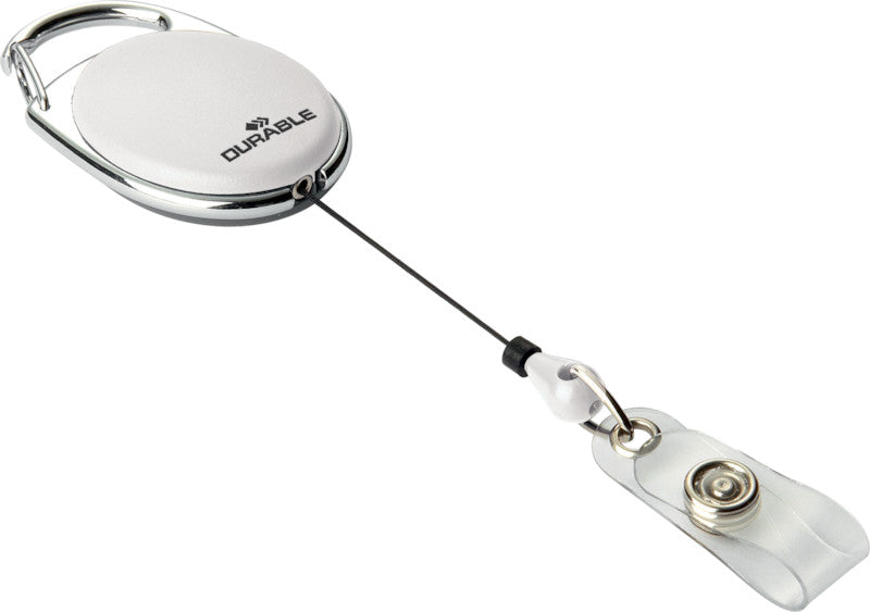 Durable Jojo Schlüsselanhänger – Metall, L 800 mm, Weiss, Federhaken