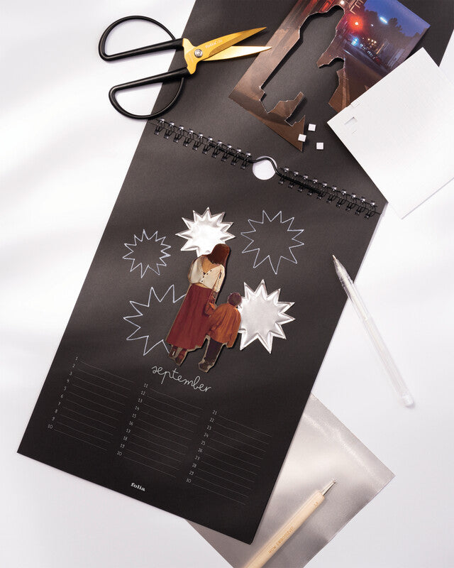 Folia Bastelkalender, immerwährend – 21 × 29,7 cm – Kalendarium d/f/i/e – 1 Monat pro Seite