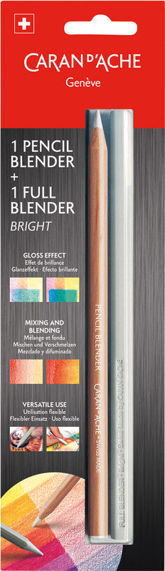 Caran d-Ache Caran d'Ache Blender – weiss, Holz, 2er-Pack, transparent, für Graphit-, Farb- und Wachspastellstifte