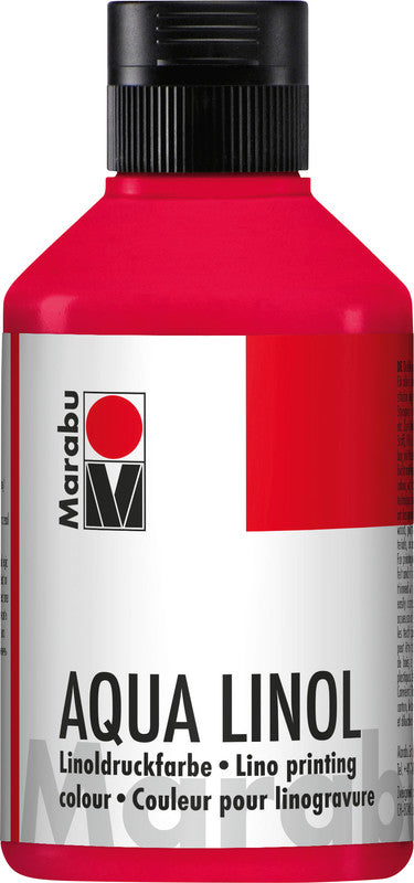 Marabu Linoldruckfarbe – Karminrot, 250 ml, für Linolschnitt