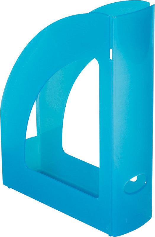 Q-Connect Stehsammler – für A4/C4 – 80 mm, mit Griffloch, blau, Kunststoff