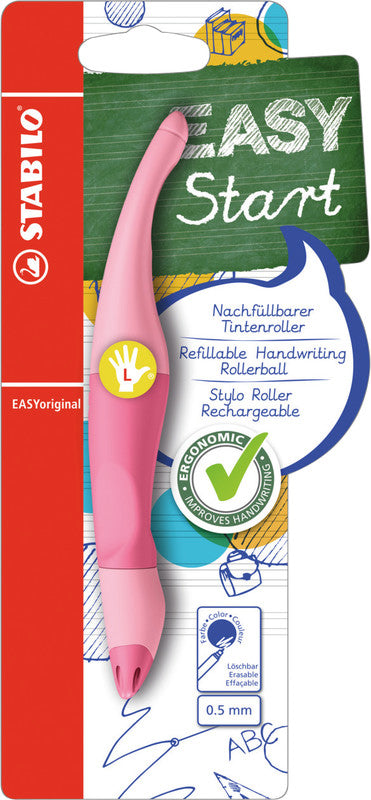 STABILO EASYoriginal Start Pastell – Tintenroller, mit Kappe, 0,5 mm, Blau, 1er Blister, für Linkshänder
