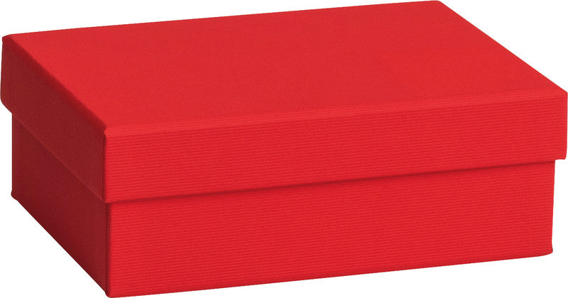 Stewo Geschenkbox – Rot – Strukturprägung, FSC – 165 × 60 × 120 mm