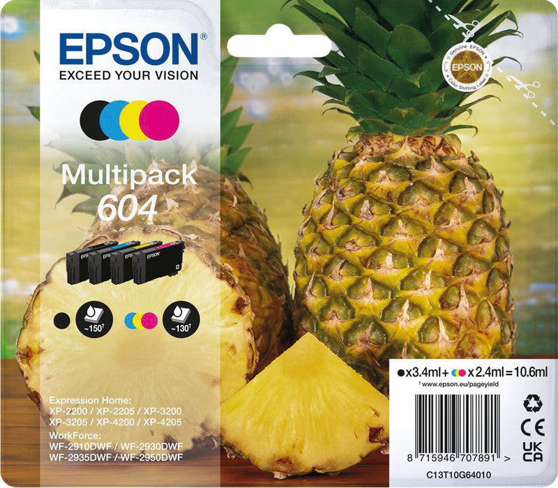 Epson Tintenpatronen-Multipack 604, CMYK, 4er-Pack