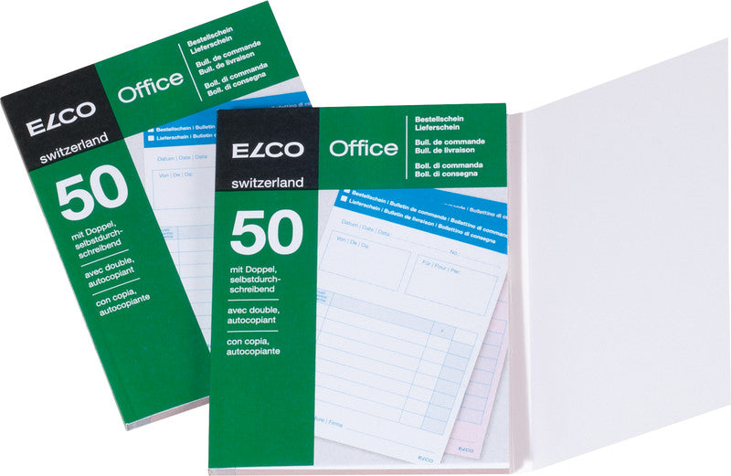 Elco Formularblock – Bestellschein/Lieferschein, mehrsprachig, 50 Blatt, A6
