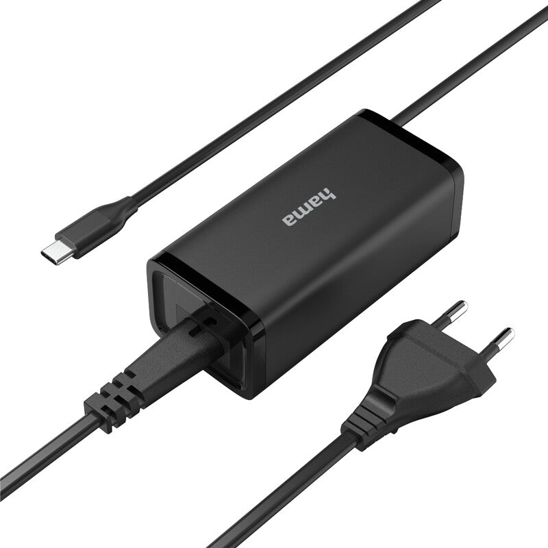 Hama 00200024 USB-Ladegerät 100 W – USB-C×1 – PD 3.0, GaN – für Nintendo, Google, Huawei u. a. – Schwarz