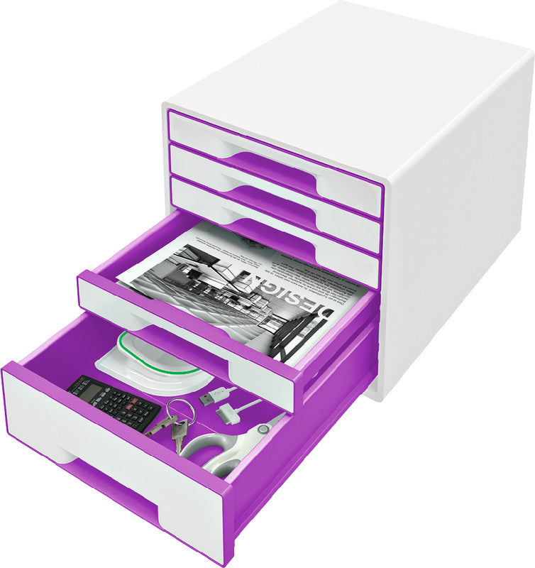 Leitz Wow Cube Aufbewahrungsbox – violett, weiss, Gummi