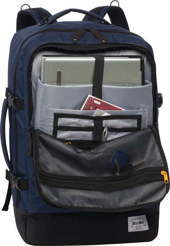 Bestway Cabin Pro Notebook-Rucksack – für Notebooks bis 17,3", 40 l, wasserabweisend, Kunststoff, marineblau