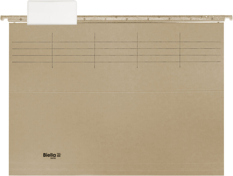 Biella Hängeordner für A4 – Karton, Grau, 320 × 250 mm, mit Vordruck