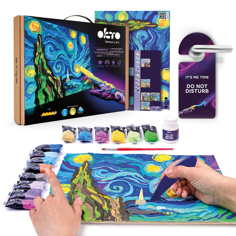 Okto sensory art Modelliermasse-Set Starry Night – ab 14 Jahren – 40 Modelliermassen – 300 × 400 mm