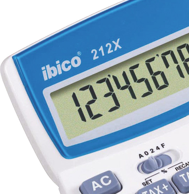 Ibico Tischrechner 212x – 12-stellig, LCD, Steuer/Währung, Solar + Batterie, 140×190×32 mm