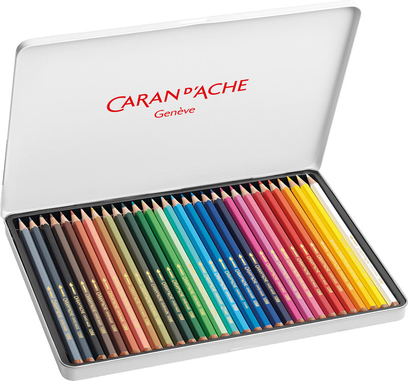 Caran d-Ache Caran d'Ache Aquarellfarbstifte – 30 Farben, im Metalletui, Ø 2,8 mm, FSC