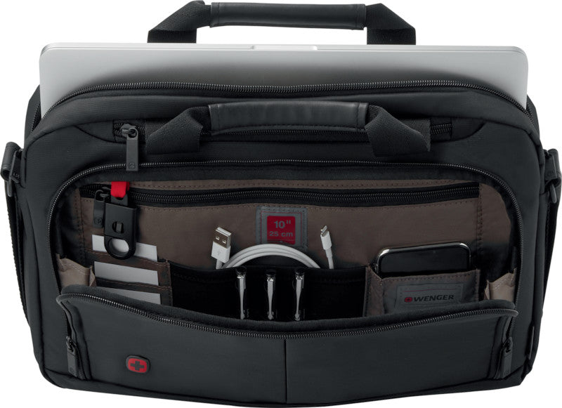 Wenger/SwissGear Wenger Source Notebook-Tasche – für Notebooks bis 14", 5 l, wasserabweisend, Aufsteckfunktion, Nylon, schwarz