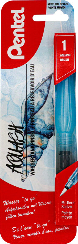 Pentel Wassertankpinsel – Blau, Kunststoff, Länge 155 mm, 1er-Pack, Füllmenge 10 ml, Nylonspitze