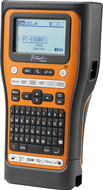 Brother E560BTVP – Beschriftungsgerät für TZe-Bänder 3,5–24 mm, USB, Bluetooth, Auto-Cutter