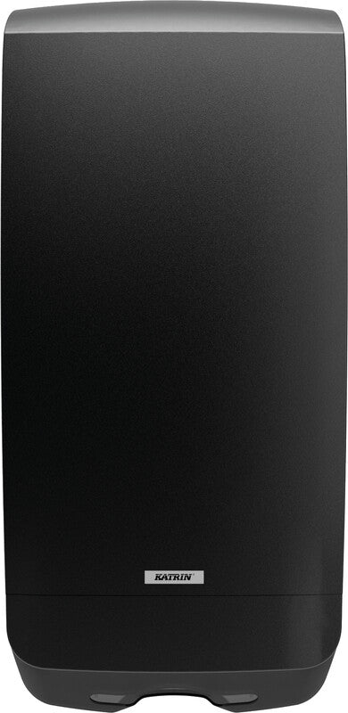 Katrin Falthandtuchspender Inclusive XL Schwarz – für Falthandtücher bis 244 mm – 338 × 730 × 146 mm