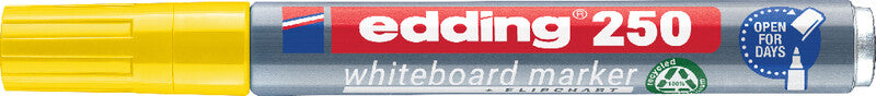 Edding Whiteboard-Marker 250 – Rundspitze 1,5-3 mm – Gelb – Trocken abwischbar
