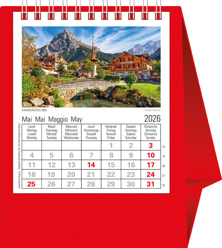 Novos Pult-Bildsteller Minicolor Suisse 2026 – 11,5 × 14,5 cm – d/f/i/gb