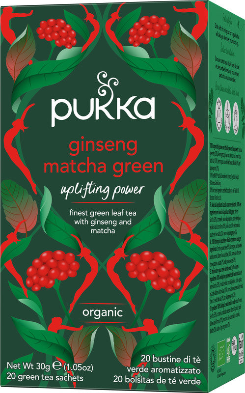 Pukka Ginseng-Matcha Green – Teebeutel, Bio-Grüntee – 20 Beutel