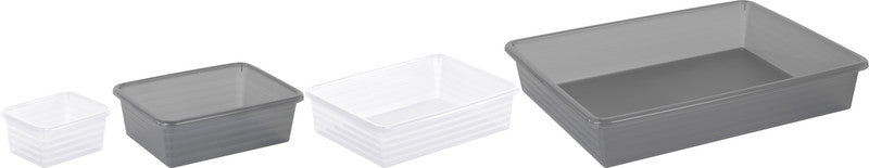 Rotho Formatkörbchen Linus – Kunststoff, Anthrazit, 25,5 × 6 × 19,5 cm