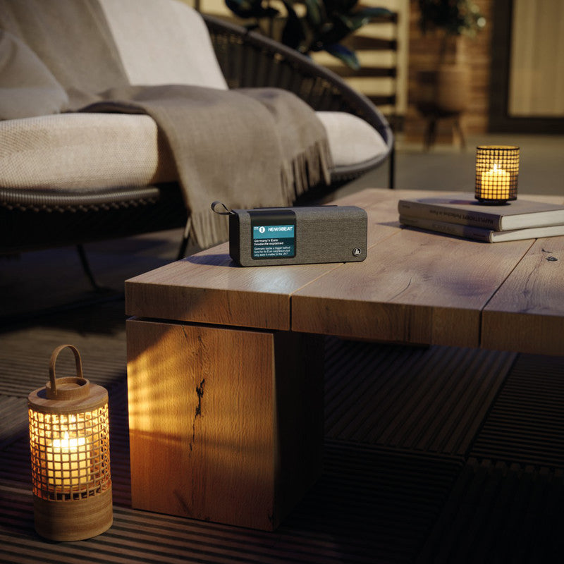 Hama DR200BT Tragbares Radio – DAB+/UKW, Bluetooth, Netz/Akku, Grau