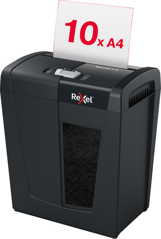 Rexel Aktenvernichter, DIN P-4, Partikelschnitt 4 × 40 mm, 10 Blatt, 18 l, A4