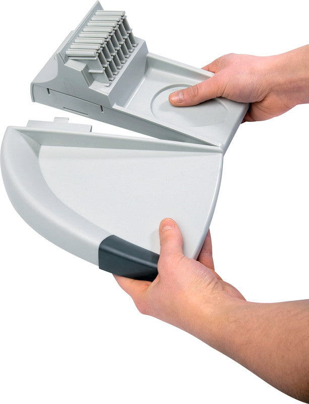 Djois tarifold Sichttafelsystem Tischständer – für A4, 10 Fächer, Grau, Kunststoff, 270×360×125 mm